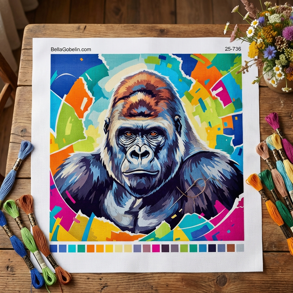 Gorillaporträtt i modern stil