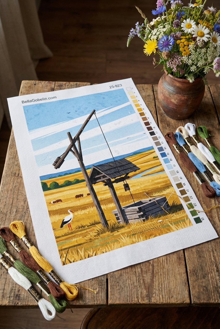 Cigüeña junto al pozo de agua – 25-923