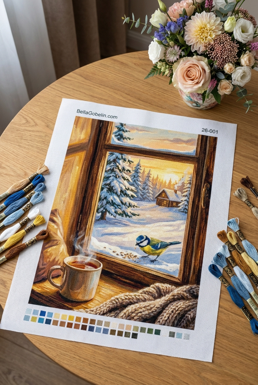 Pflege, Winterlandschaft Handarbeitsbild