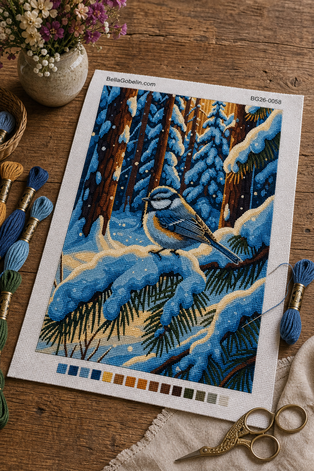 Wintervogel im Schnee