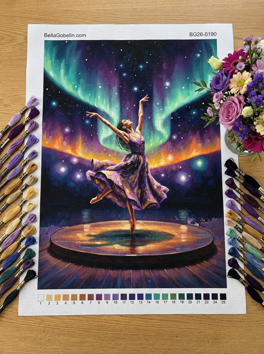 Ballerina under the aurora