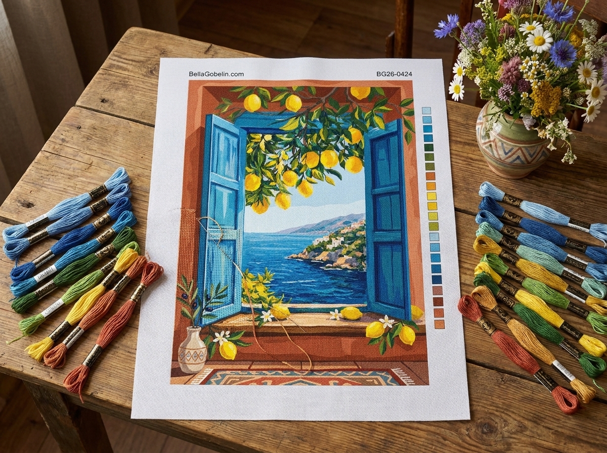 Mediterranean window with lemons