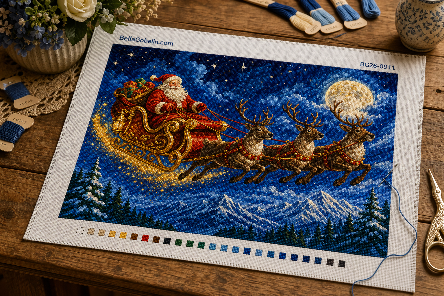 Papá Noel en el trineo
