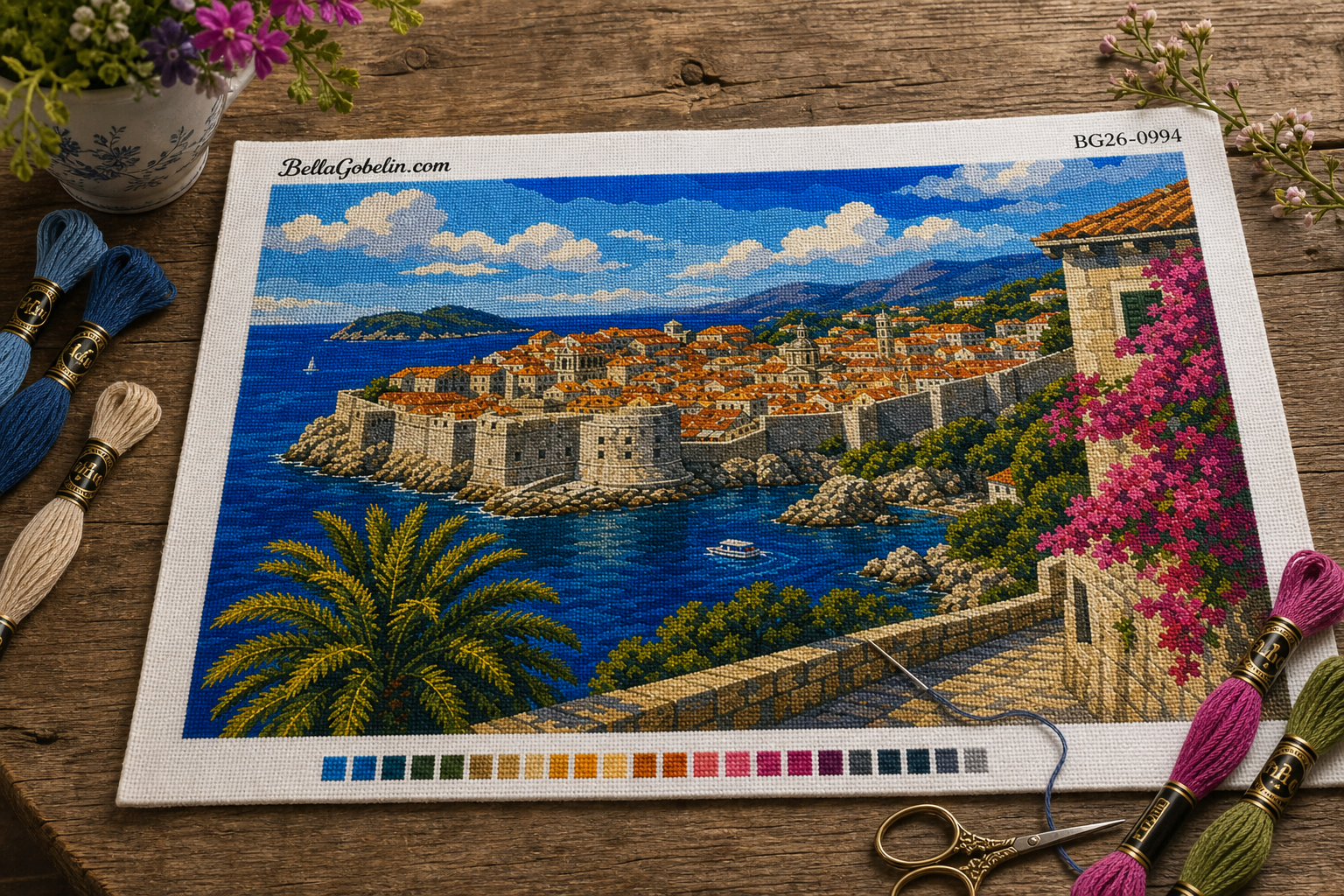 The seaside panorama of Dubrovnik