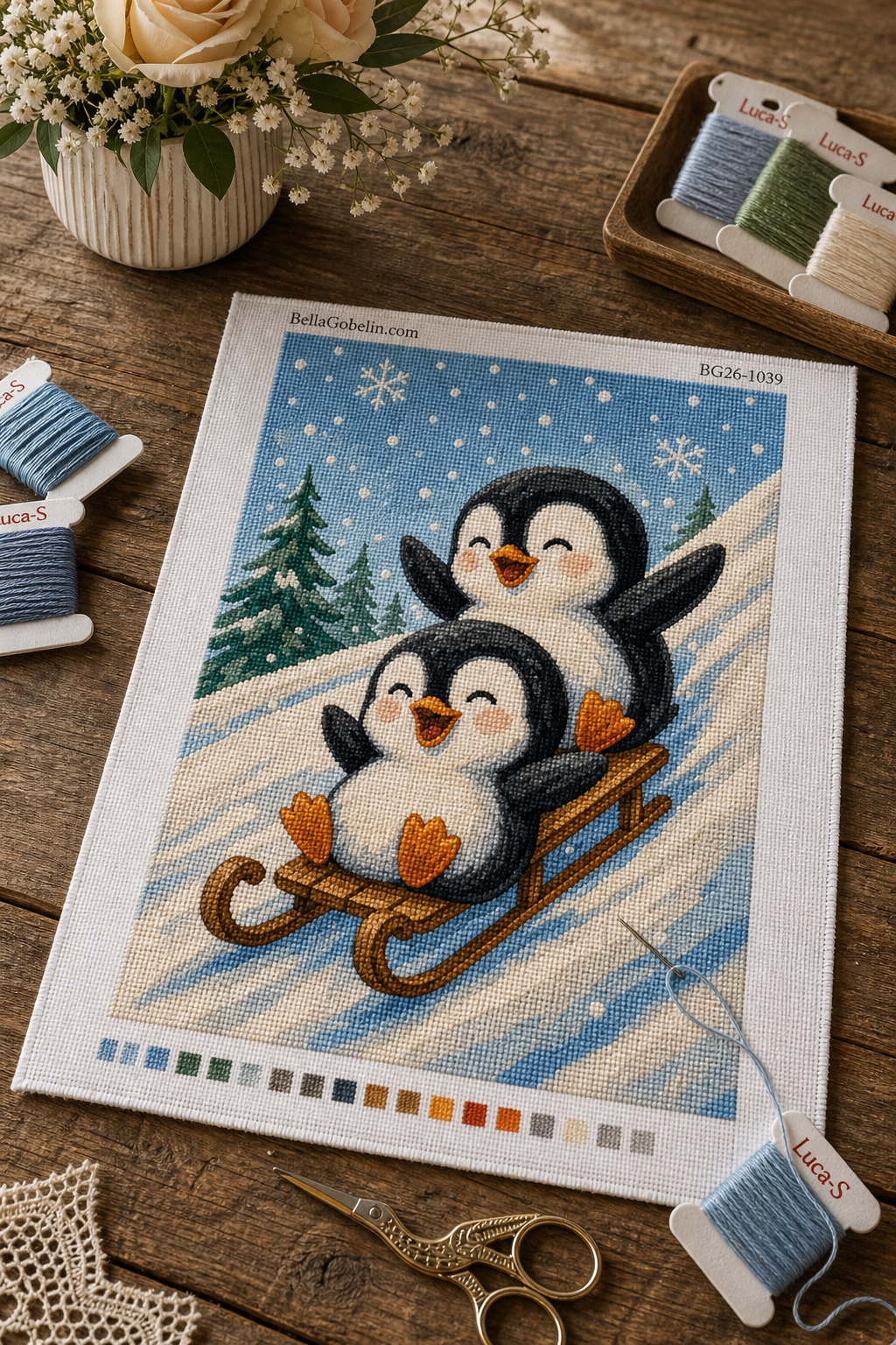 Pinguini sulla slitta