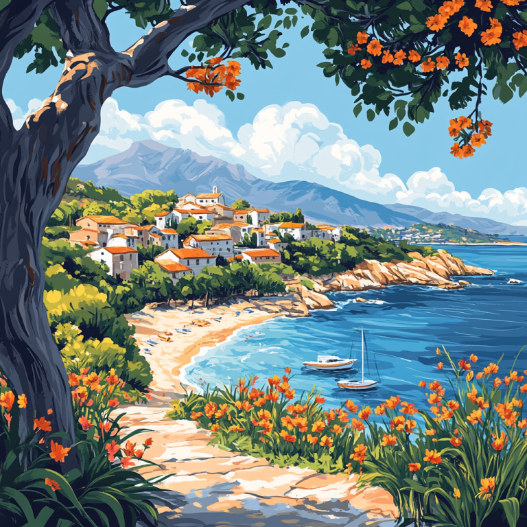 Mediterrán öböl virágokkal – 25-421
