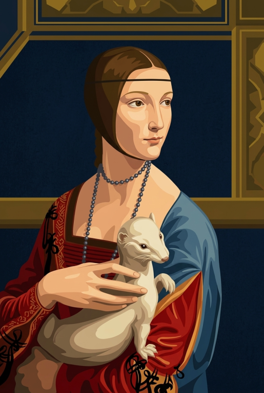 Leonardo da Vinci - Hölgy hermelinnel replika – BG26-0580