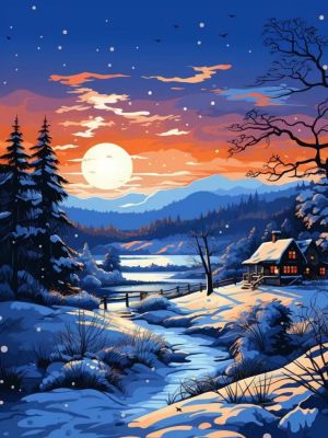 Full Moon Winter Atmosphere
