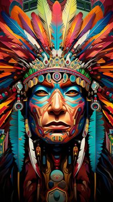 Bunte Indianerkopf