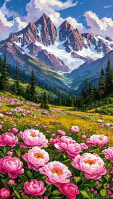 Rosa di Pentecoste sulle montagne