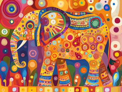 Elefant i Klimt stil – 25-113