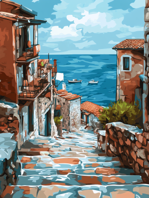 Seria de străzi mediteraneene cu flori – 25-161