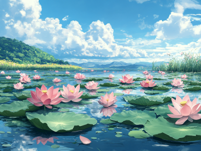 Lotusblumen auf dem Teich