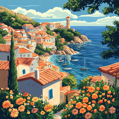 Mediterāņu līcis ar ziediem – 25-420