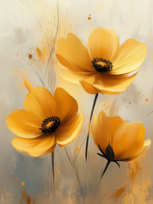 Tre gula blommor