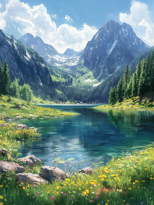 Úžasné jezero mezi horami