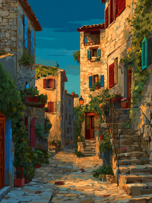 Atmaisfear oíche i gceantar Chianti