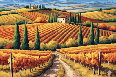 Chianti syksyinen maisema