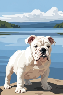 Portret angielskiego buldoga na gobelin-tapiserii – 25-878