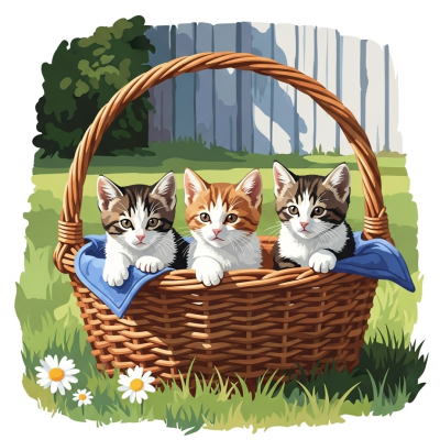 Katzen in Körben