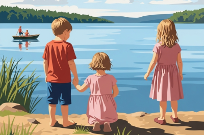 Kinderen bij het meer – 25-958
