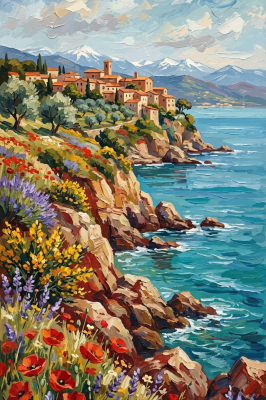 Mediterranean spring tapestry design