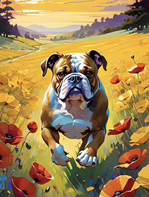 Englantilainen bulldogin muotokuva