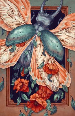 De kever - In de stijl van Alphonse Mucha