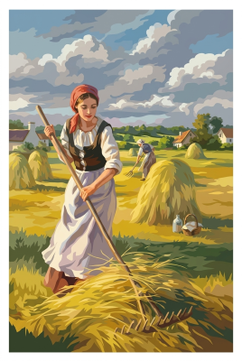 Harvest girl in the field