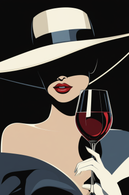 Donna elegante con un calice di vino