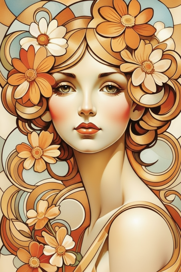 Alphonse Mucha stilius – Variacija 2 – BG26-0165