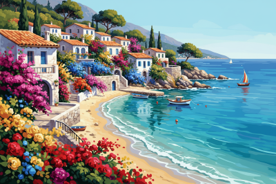 Mediterranean seaside village