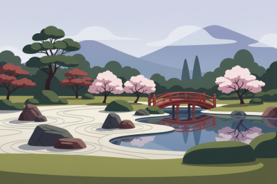 Japansk trädgårdsbro