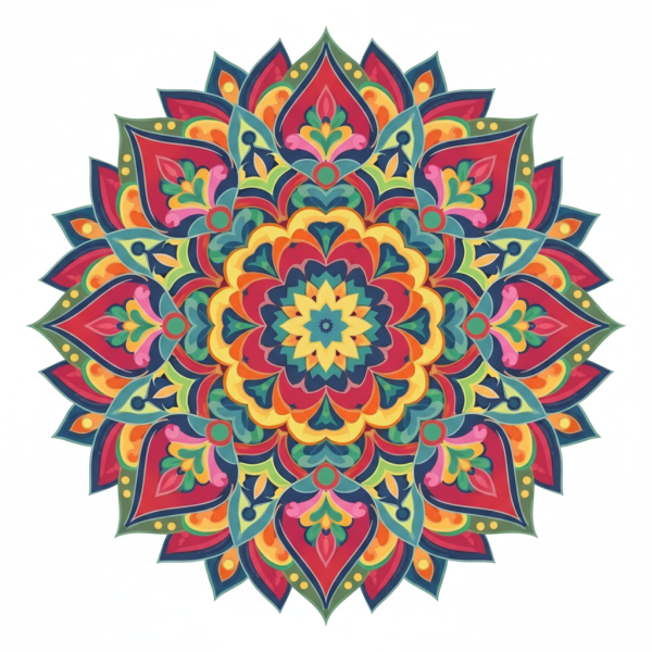 Xogħol tal-arti mandala ikkulurit