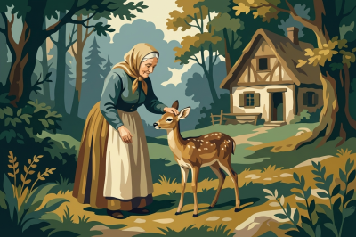 Die alte Dame und das Reh
