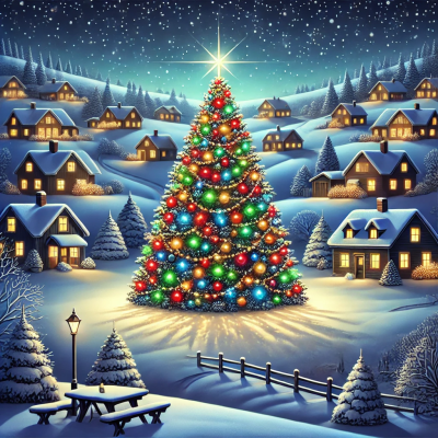 El maravilloso árbol de Navidad del pueblo