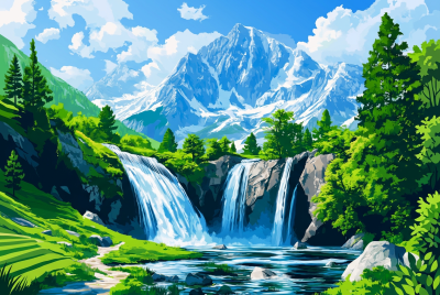 Waterfall in the Alps – DL24-023