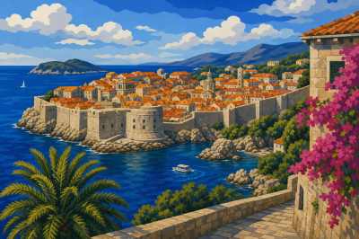 Dubrovniki rannikupaanoraam