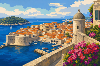 Panorama af Dubrovniks havn