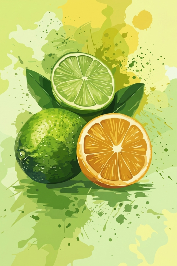 Osviežujúce citrusy v akvarelovom štýle