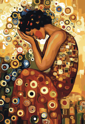 Klimt-tyyli: Surumielinen nainen