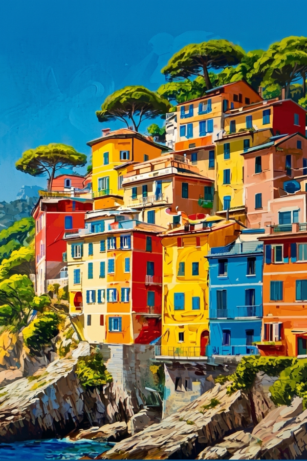 Colorful Italian seaside houses