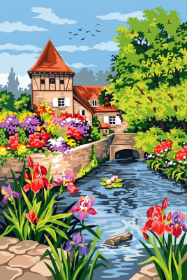 Blomstret hus ved vandet (gobelin)