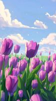 Lila Tulpen