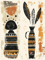Afrikos stiliaus paveikslas – 25-362