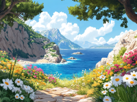 Baia fiorita con arazzo a ricamo a tappeto – 25-442