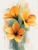 Gule blomster maleri