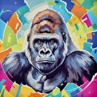 Gorilla portræt i moderne stil