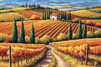 Chianti syksyinen maisema