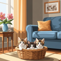 Cicák a nappaliban